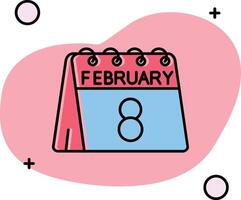 8th of February Slipped Icon vector