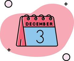 3rd of December Slipped Icon vector