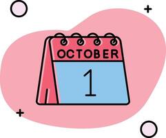 1st of October Slipped Icon vector