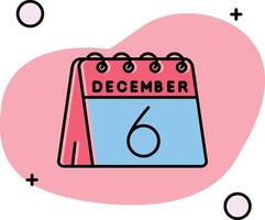 6th of December Slipped Icon vector