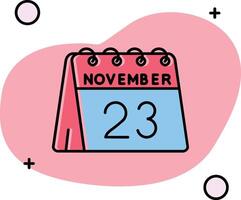 23rd of November Slipped Icon vector