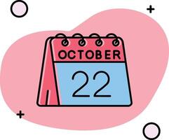 22nd of October Slipped Icon vector