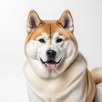 AI generated akita inu isolated on white background. ai generative photo