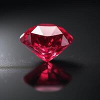 AI generated close up of ruby isolated on a dark background. ai generative photo