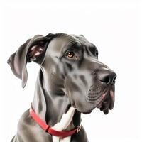 AI generated great dane isolated on white background. ai generative photo