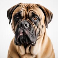 AI generated bullmastiff isolated on white background. ai generative photo