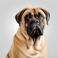 AI generated bullmastiff isolated on white background. ai generative photo