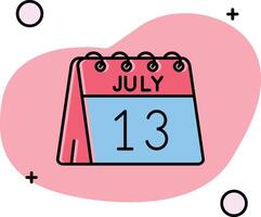 13th of July Slipped Icon vector