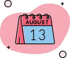 13th of August Slipped Icon vector
