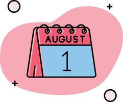 1st of August Slipped Icon vector