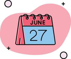 27th of June Slipped Icon vector