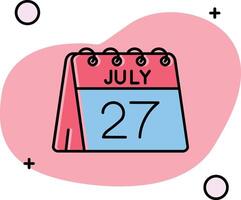 27th of July Slipped Icon vector