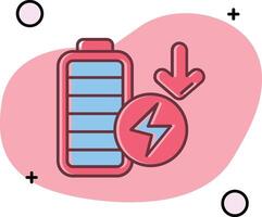 Low battery Slipped Icon vector