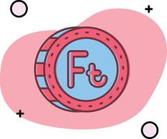 Forint Slipped Icon vector