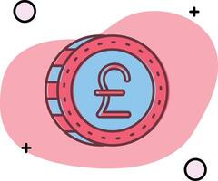 Pound Slipped Icon vector