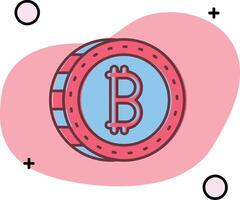 Bitcoin Slipped Icon vector