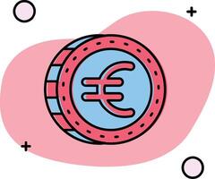 euro resbaló icono vector