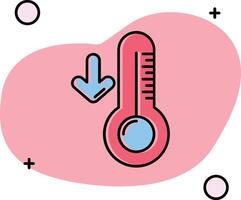 bajo temperatura resbaló icono vector