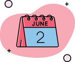 2nd of June Slipped Icon vector