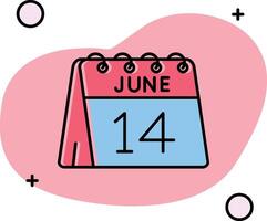 14th of June Slipped Icon vector