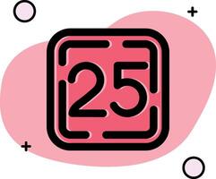 Twenty Five Slipped Icon vector