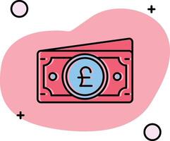 Pound Slipped Icon vector