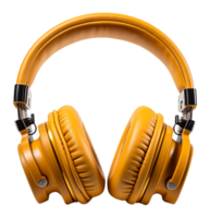 ai generado moderno diseño amarillo auriculares tecnología dispositivo con transparente fondo, generativo ai png