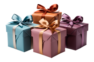 AI generated gift box element decoration template with luxury and elegant design, isolated on transparent background, ai generative png