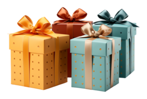 AI generated gift box element decoration template with luxury and elegant design, isolated on transparent background, ai generative png