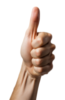 AI generated thumb finger symbol isolated on transparent background, generative ai png