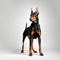 AI generated doberman pinscher isolated on white background. ai generative photo