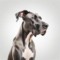 AI generated great dane isolated on white background. ai generative photo