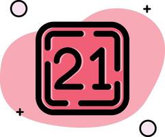 Twenty One Slipped Icon vector