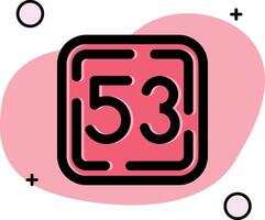 Fifty Three Slipped Icon vector