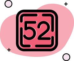 Fifty Two Slipped Icon vector