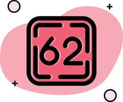 Sixty Two Slipped Icon vector