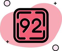 Ninety Two Slipped Icon vector