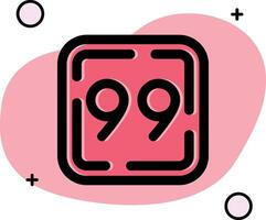 Ninety Nine Slipped Icon vector