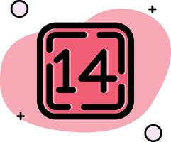 Fourteen Slipped Icon vector