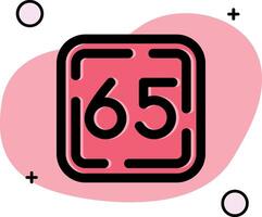 Sixty Five Slipped Icon vector