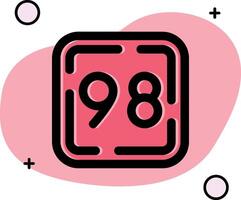 Ninety Eight Slipped Icon vector