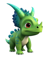 ai gerado 3d ilustração desenho animado animal dinossauro, fofa dino personagem brinquedo, com transparente fundo, generativo ai png