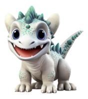 AI generated 3D illustration cartoon animal dinosaur, cute dino character toy, with transparent background, generative ai png