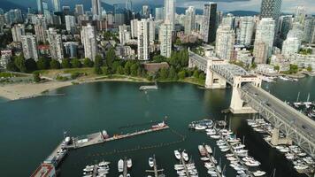 Aerial view of the skyscrapers in Downtown of Vancouver, Canada video