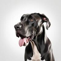 AI generated great dane isolated on white background. ai generative photo