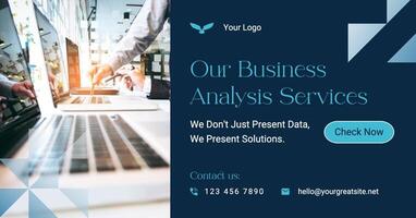 Blue Modern Business Analyst Service Facebook Ads template