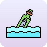 Message In A Bottle Vector Icon