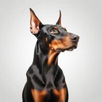 AI generated doberman pinscher isolated on white background. ai generative photo