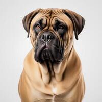 AI generated bullmastiff isolated on white background. ai generative photo