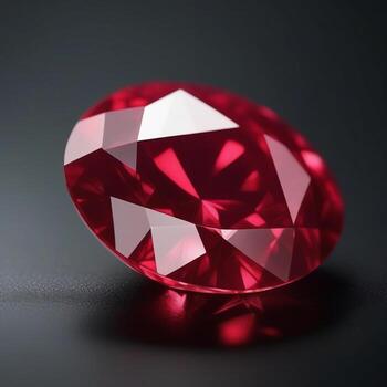 AI generated close up of ruby isolated on a dark background. ai generative photo
